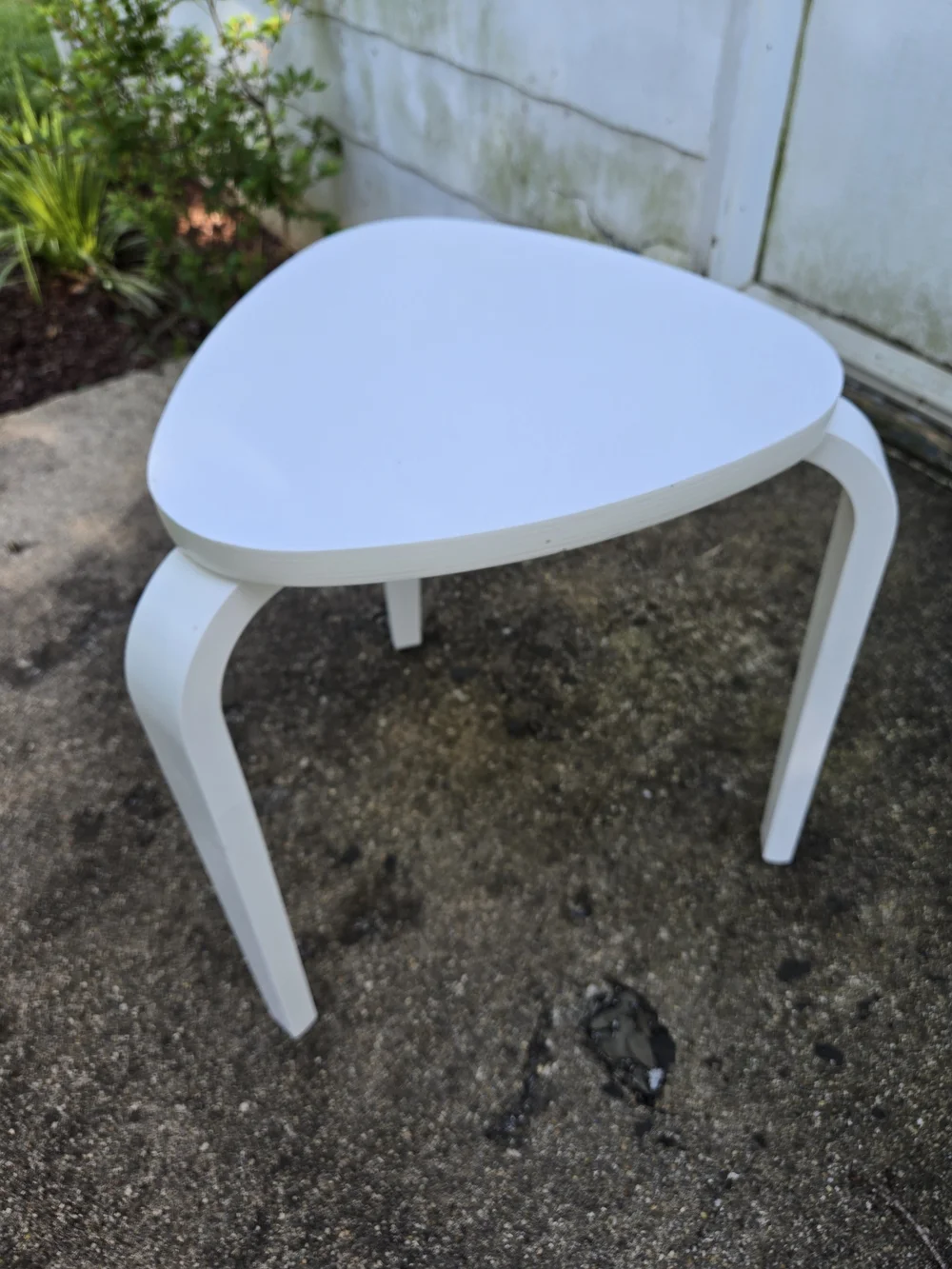 IKEA KYRRE White Three-Leg Accent Stool